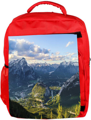 

Snoogg Eco Friendly Canvas White Mountains Designer Backpack Rucksack School Travel Unisex Casual Canvas Bag Bookbag Satchel 5 L Backpack(Red)