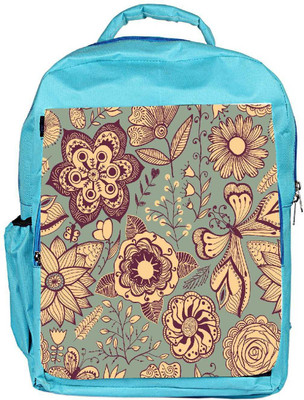 

Snoogg Eco Friendly Canvas Abstract Floral Background Backpack Rucksack School Travel Unisex Casual Canvas Bag Bookbag Satchel 5 L Backpack(Blue)