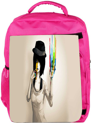 

Snoogg Eco Friendly Canvas Painted Girls Designer Backpack Rucksack School Travel Unisex Casual Canvas Bag Bookbag Satchel 5 L Backpack(Pink)