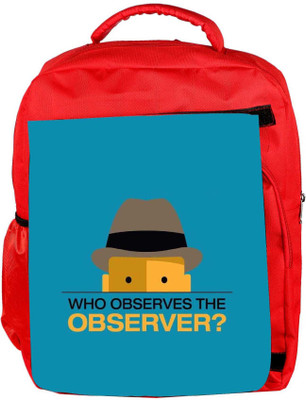 

Snoogg Eco Friendly Canvas Who Observes The Observer 2843 Backpack Rucksack School Travel Unisex Casual Canvas Bag Bookbag Satchel 5 L Backpack(Red)
