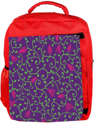 

Snoogg Eco Friendly Canvas Seamless Pattern With Leaf Backpack Rucksack School Travel Unisex Casual Canvas Bag Bookbag Satchel 5 L Backpack(Red)