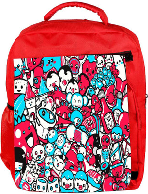 

Snoogg Eco Friendly Canvas Cute Characters Designer Backpack Rucksack School Travel Unisex Casual Canvas Bag Bookbag Satchel 5 L Backpack(Red)