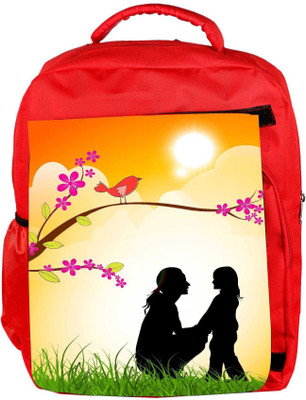 

Snoogg Eco Friendly Canvas Mothers Day Background Backpack Rucksack School Travel Unisex Casual Canvas Bag Bookbag Satchel 5 L Backpack(Red)
