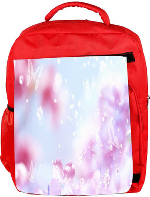 

Snoogg Eco Friendly Canvas Sparkling Butterflies Designer Backpack Rucksack School Travel Unisex Casual Canvas Bag Bookbag Satchel 5 L Backpack(Red)