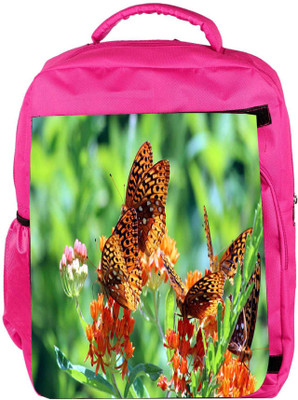 

Snoogg Eco Friendly Canvas Abstract Multiple Butterflies Designer Backpack Rucksack School Travel Unisex Casual Canvas Bag Bookbag Satchel 5 L Backpack(Pink)