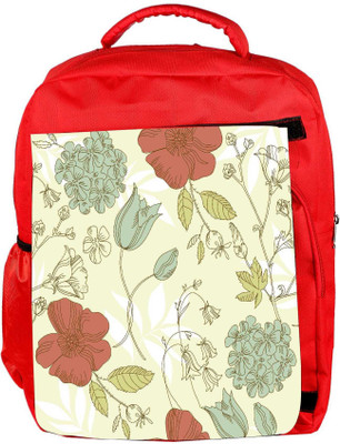 

Snoogg Eco Friendly Canvas Red Floral Cream Designer Backpack Rucksack School Travel Unisex Casual Canvas Bag Bookbag Satchel 5 L Backpack(Red)