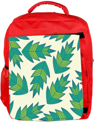 

Snoogg Eco Friendly Canvas A Seamless Leaf Pattern Backpack Rucksack School Travel Unisex Casual Canvas Bag Bookbag Satchel 5 L Backpack(Red)
