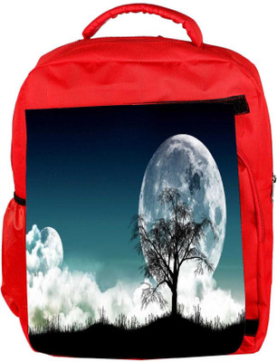

Snoogg Eco Friendly Canvas Tree At Night Designer Backpack Rucksack School Travel Unisex Casual Canvas Bag Bookbag Satchel 5 L Backpack(Red)