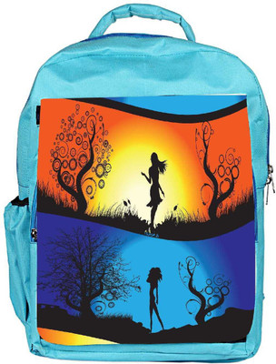 

Snoogg Eco Friendly Canvas Abstract Illustration Backpack Rucksack School Travel Unisex Casual Canvas Bag Bookbag Satchel 5 L Backpack(Blue)