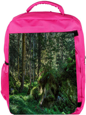 

Snoogg Eco Friendly Canvas Green Rocks Designer Backpack Rucksack School Travel Unisex Casual Canvas Bag Bookbag Satchel 5 L Backpack(Pink)