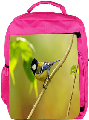 

Snoogg Eco Friendly Canvas Colorful Sparrow Designer Backpack Rucksack School Travel Unisex Casual Canvas Bag Bookbag Satchel 5 L Backpack(Pink)