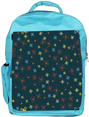 

Snoogg Eco Friendly Canvas Orange Blue Pattern Designer Backpack Rucksack School Travel Unisex Casual Canvas Bag Bookbag Satchel 5 L Backpack(Blue)