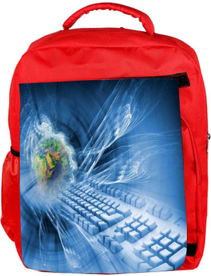 

Snoogg Eco Friendly Canvas Abstract Internet Background Backpack Rucksack School Travel Unisex Casual Canvas Bag Bookbag Satchel 5 L Backpack(Red)