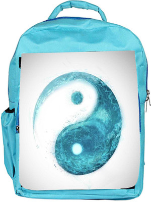 

Snoogg Eco Friendly Canvas Yin Yang Wave Backpack Rucksack School Travel Unisex Casual Canvas Bag Bookbag Satchel 5 L Backpack(Blue)