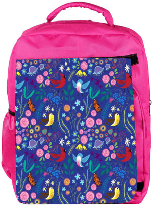 

Snoogg Eco Friendly Canvas Bird Floral Patterns Backpack Rucksack School Travel Unisex Casual Canvas Bag Bookbag Satchel 5 L Backpack(Pink)