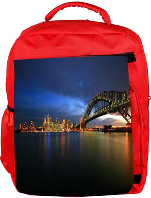 

Snoogg Eco Friendly Canvas Colorful Citylights Designer Backpack Rucksack School Travel Unisex Casual Canvas Bag Bookbag Satchel 5 L Backpack(Red)
