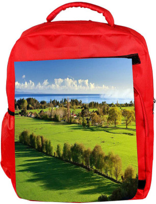 

Snoogg Eco Friendly Canvas Abstract Green Garden Designer Backpack Rucksack School Travel Unisex Casual Canvas Bag Bookbag Satchel 5 L Backpack(Red)