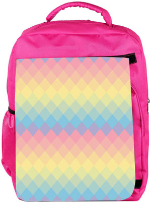 

Snoogg Eco Friendly Canvas Rainbow Clear Colourful Backpack Rucksack School Travel Unisex Casual Canvas Bag Bookbag Satchel 5 L Backpack(Pink)