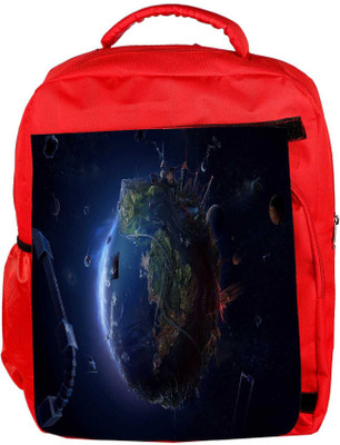 

Snoogg Eco Friendly Canvas Animated Earth Designer Backpack Rucksack School Travel Unisex Casual Canvas Bag Bookbag Satchel 5 L Backpack(Red)