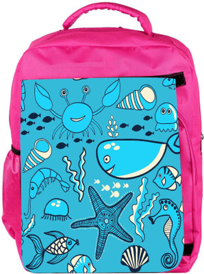 

Snoogg Eco Friendly Canvas Neon Fish Water Color Designer Backpack Rucksack School Travel Unisex Casual Canvas Bag Bookbag Satchel 5 L Backpack(Pink)