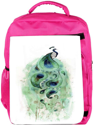 

Snoogg Eco Friendly Canvas Feather Strip Backpack Rucksack School Travel Unisex Casual Canvas Bag Bookbag Satchel 5 L Backpack(Pink)