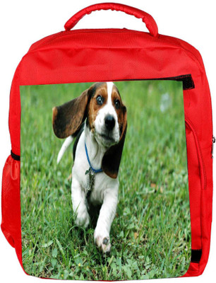 

Snoogg Eco Friendly Canvas Running Dog Designer Backpack Rucksack School Travel Unisex Casual Canvas Bag Bookbag Satchel 5 L Backpack(Red)
