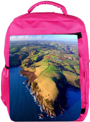 

Snoogg Eco Friendly Canvas Island Around The Ocean Designer Backpack Rucksack School Travel Unisex Casual Canvas Bag Bookbag Satchel 5 L Backpack(Pink)