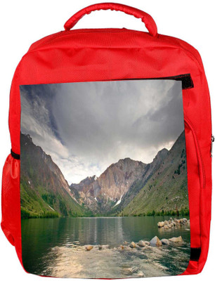 

Snoogg Eco Friendly Canvas River And Mountains Designer Backpack Rucksack School Travel Unisex Casual Canvas Bag Bookbag Satchel 5 L Backpack(Red)
