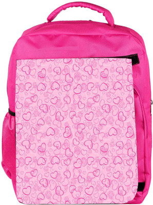 

Snoogg Eco Friendly Canvas Small Pink Hearts Designer Backpack Rucksack School Travel Unisex Casual Canvas Bag Bookbag Satchel 5 L Backpack(Pink)