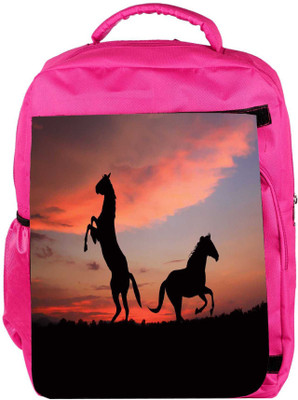 

Snoogg Eco Friendly Canvas Standing Horse Designer Backpack Rucksack School Travel Unisex Casual Canvas Bag Bookbag Satchel 5 L Backpack(Pink)