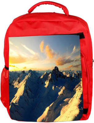 

Snoogg Eco Friendly Canvas Snow Mountains Designer Backpack Rucksack School Travel Unisex Casual Canvas Bag Bookbag Satchel 5 L Backpack(Red)