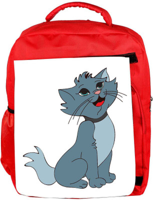 

Snoogg Eco Friendly Canvas Cat Backpack Rucksack School Travel Unisex Casual Canvas Bag Bookbag Satchel 5 L Backpack(Red)