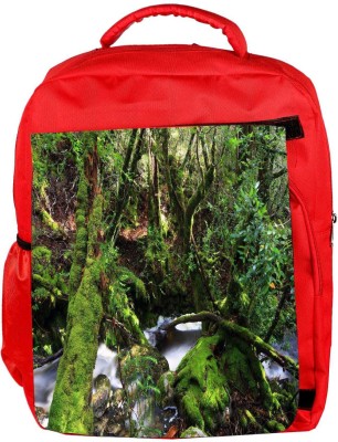 

Snoogg Eco Friendly Canvas Green Trees Designer Backpack Rucksack School Travel Unisex Casual Canvas Bag Bookbag Satchel 5 L Backpack(Red)