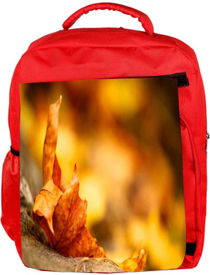 

Snoogg Eco Friendly Canvas Dried Leaf Designer Backpack Rucksack School Travel Unisex Casual Canvas Bag Bookbag Satchel 5 L Backpack(Red)