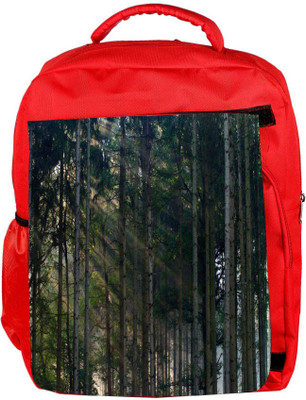 

Snoogg Eco Friendly Canvas Tall Trees In Forest Designer Backpack Rucksack School Travel Unisex Casual Canvas Bag Bookbag Satchel 5 L Backpack(Red)
