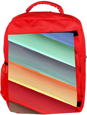 

Snoogg Eco Friendly Canvas Light Color Strips Designer Backpack Rucksack School Travel Unisex Casual Canvas Bag Bookbag Satchel 5 L Backpack(Red)
