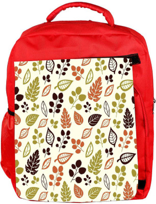 

Snoogg Eco Friendly Canvas Colorful Leaves Designer Backpack Rucksack School Travel Unisex Casual Canvas Bag Bookbag Satchel 5 L Backpack(Red)