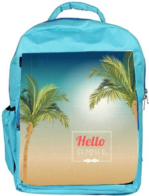 

Snoogg Eco Friendly Canvas Summer Vector Illustration With Palm Tree Backpack Rucksack School Travel Unisex Casual Canvas Bag Bookbag Satchel 5 L Backpack(Blue)