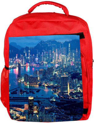 

Snoogg Eco Friendly Canvas Lake Side City Designer Backpack Rucksack School Travel Unisex Casual Canvas Bag Bookbag Satchel 5 L Backpack(Red)