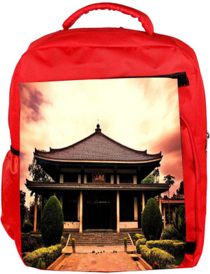 

Snoogg Eco Friendly Canvas Shangai Temple Designer Backpack Rucksack School Travel Unisex Casual Canvas Bag Bookbag Satchel 5 L Backpack(Red)
