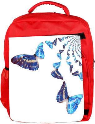 

Snoogg Eco Friendly Canvas Kaleidoscopic Butterflies Backpack Rucksack School Travel Unisex Casual Canvas Bag Bookbag Satchel 5 L Backpack(Red)