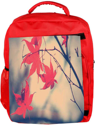 

Snoogg Eco Friendly Canvas Nature Leaves Red Backpack Rucksack School Travel Unisex Casual Canvas Bag Bookbag Satchel 5 L Backpack(Red)