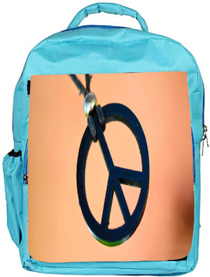 

Snoogg Eco Friendly Canvas Peace And Love Designer Backpack Rucksack School Travel Unisex Casual Canvas Bag Bookbag Satchel 5 L Backpack(Blue)