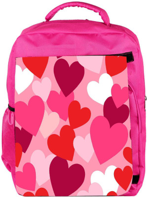 

Snoogg Eco Friendly Canvas Multiple Hearts Designer Backpack Rucksack School Travel Unisex Casual Canvas Bag Bookbag Satchel 5 L Backpack(Pink)