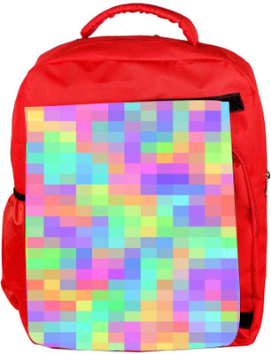 

Snoogg Eco Friendly Canvas Pattern Digital Cubes 2423 Backpack Rucksack School Travel Unisex Casual Canvas Bag Bookbag Satchel 5 L Backpack(Red)
