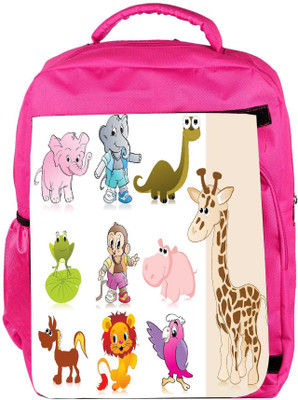 

Snoogg Eco Friendly Canvas Set Of Animal With Background Backpack Rucksack School Travel Unisex Casual Canvas Bag Bookbag Satchel 5 L Backpack(Pink)