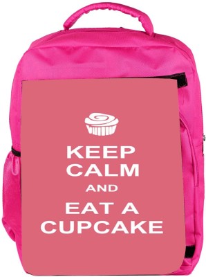 

Snoogg Eco Friendly Canvas Keep Calm And Eat A Cupcake Backpack Rucksack School Travel Unisex Casual Canvas Bag Bookbag Satchel 5 L Backpack(Pink)