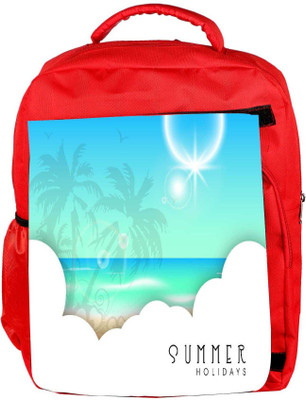 

Snoogg Eco Friendly Canvas Abstract Summer Background Backpack Rucksack School Travel Unisex Casual Canvas Bag Bookbag Satchel 5 L Backpack(Red)