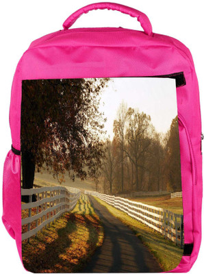 

Snoogg Eco Friendly Canvas Clear Pathway Designer Backpack Rucksack School Travel Unisex Casual Canvas Bag Bookbag Satchel 5 L Backpack(Pink)