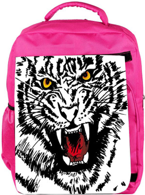 

Snoogg Eco Friendly Canvas Sketch Of White Tiger Vector Illustration Backpack Rucksack School Travel Unisex Casual Canvas Bag Bookbag Satchel 5 L Backpack(Pink)